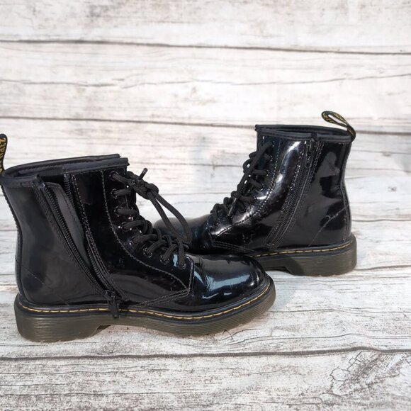 Dr. Martens 1460J Black Patent Leather Combat Boots – Youth Girls Size 2 - Picture 5 of 10